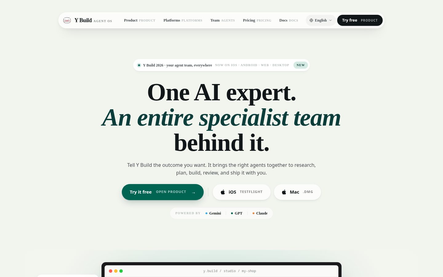 Y Build Homepage