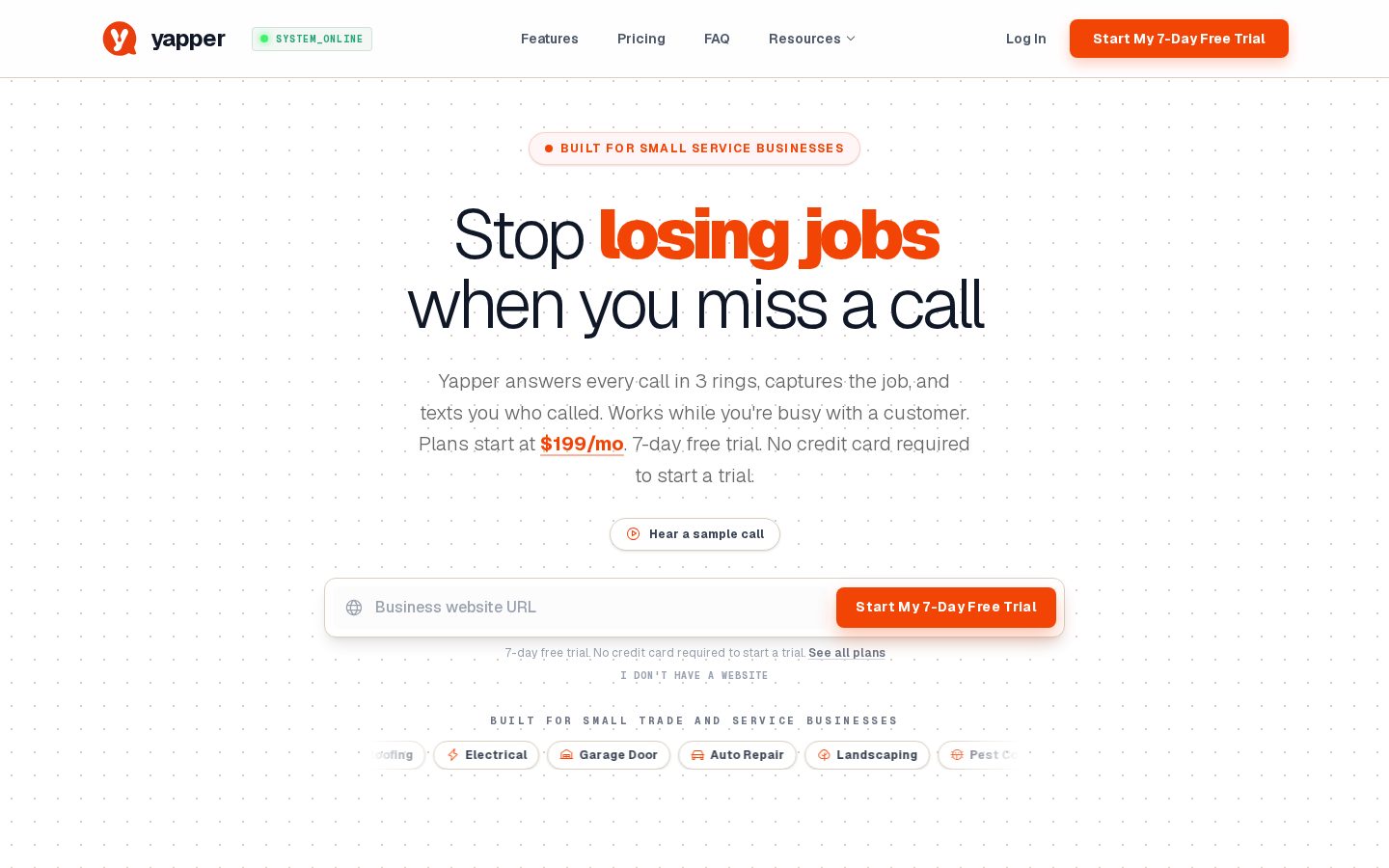 Yapper Homepage