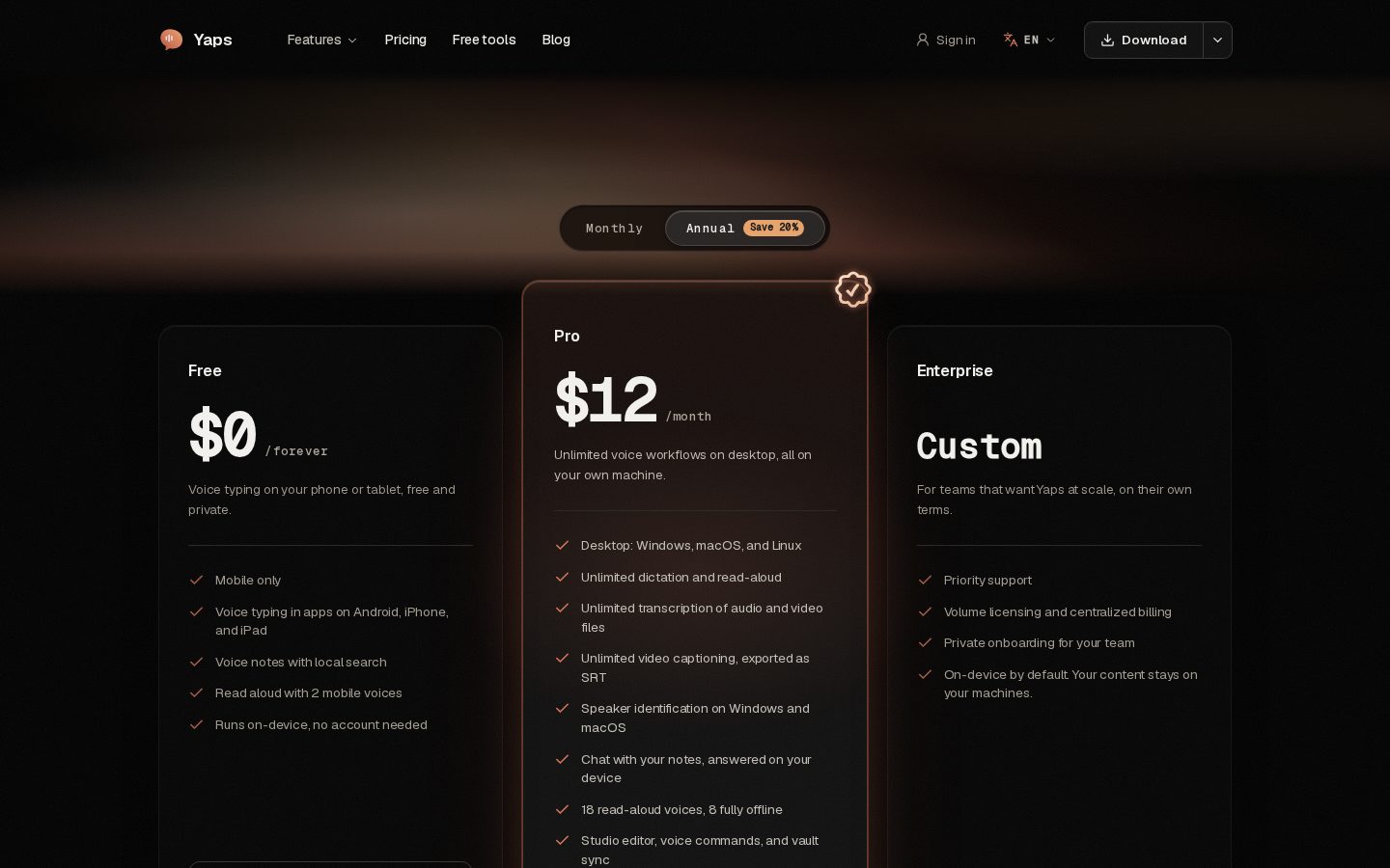 yaps.ai Pricing