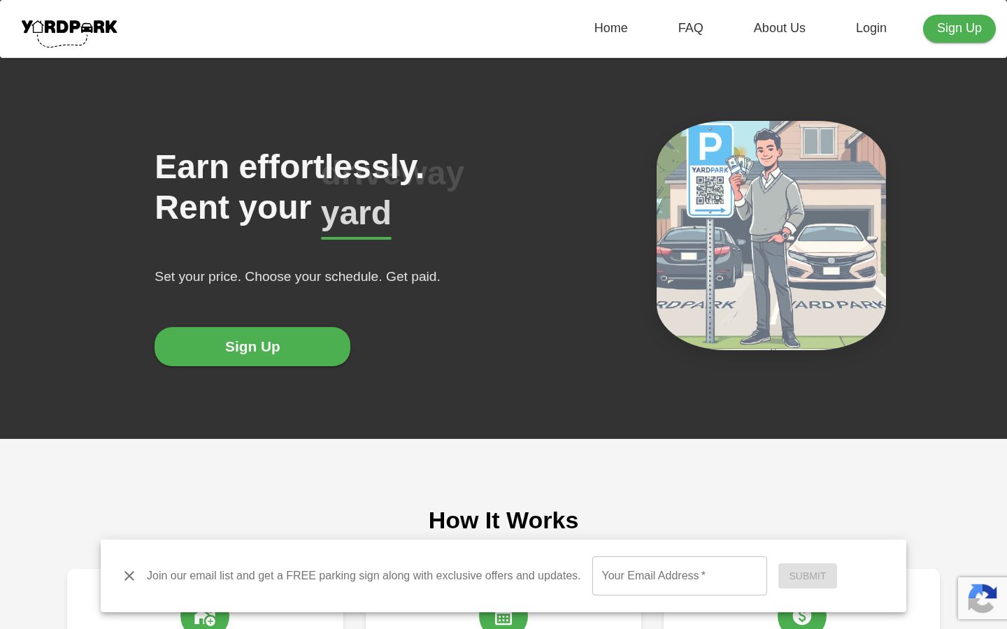 YardPark Homepage