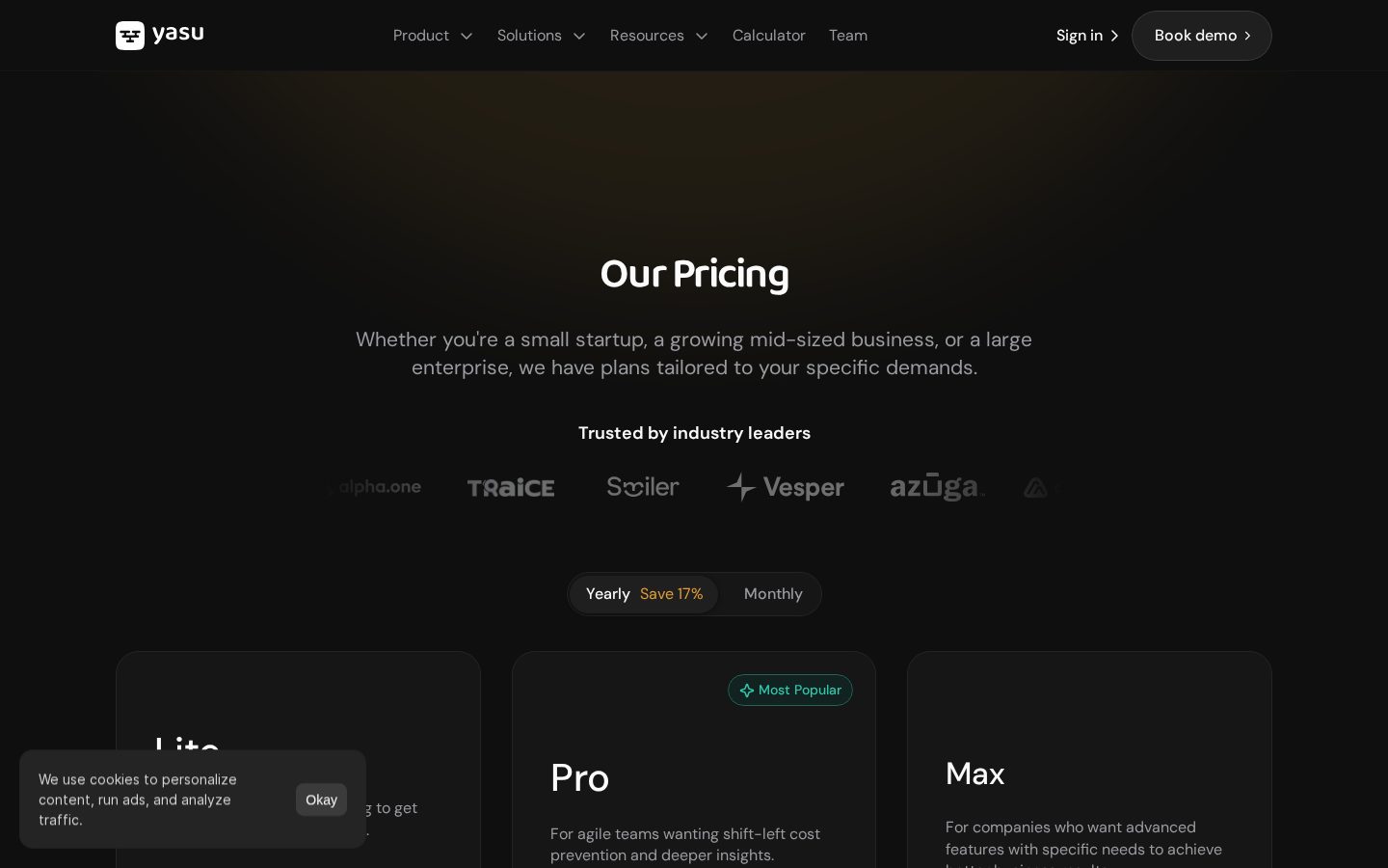 Yasu Pricing
