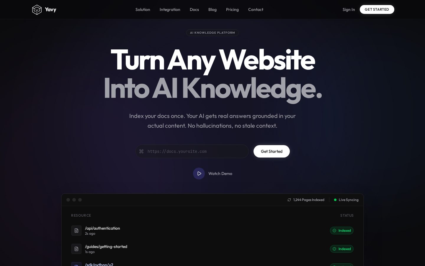 Yavy Homepage