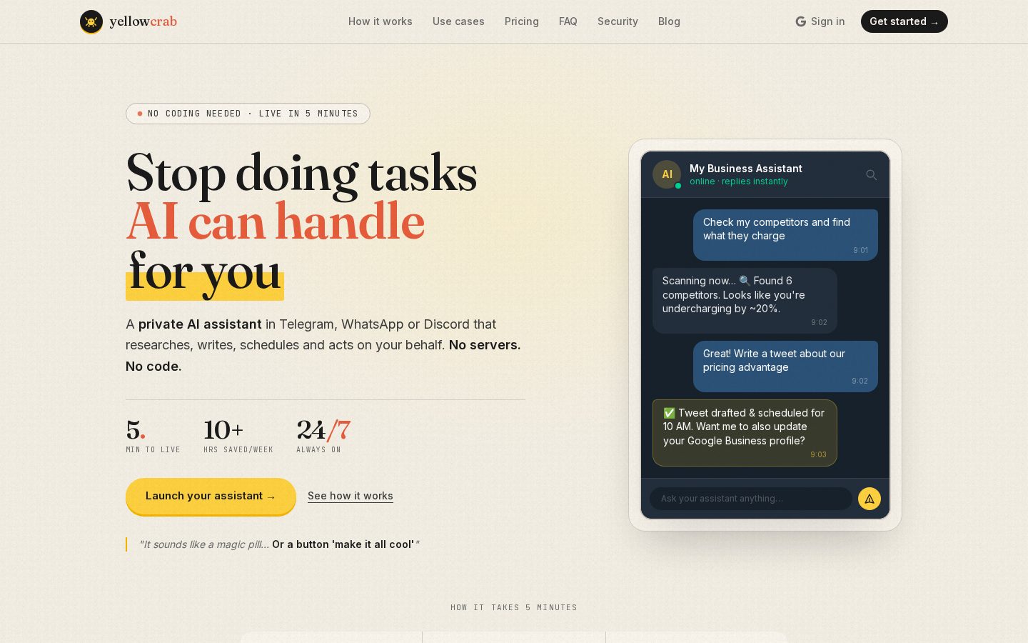 YellowCrab Homepage