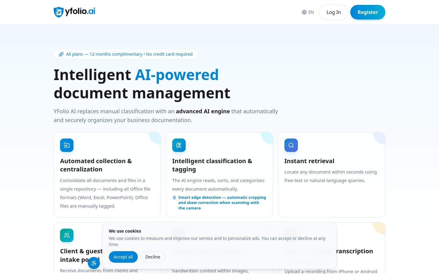 YFolio AI Homepage