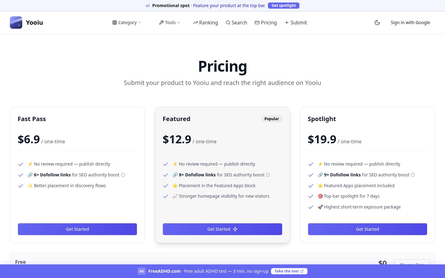 Yooiu Pricing
