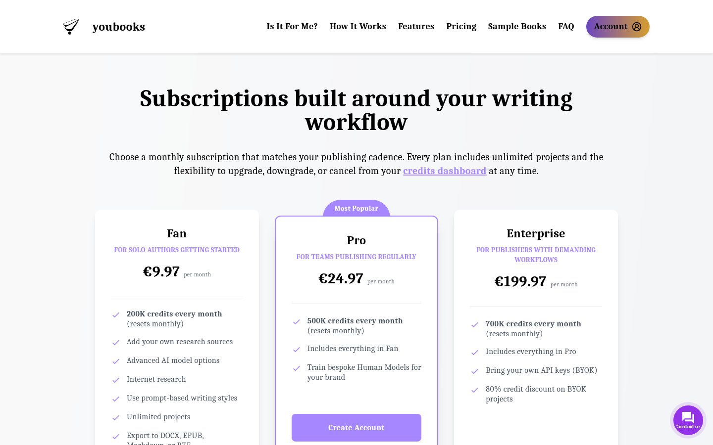 Youbooks Pricing