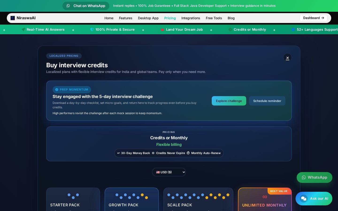 Your Real-Time AI Interview Assistant | Pricing