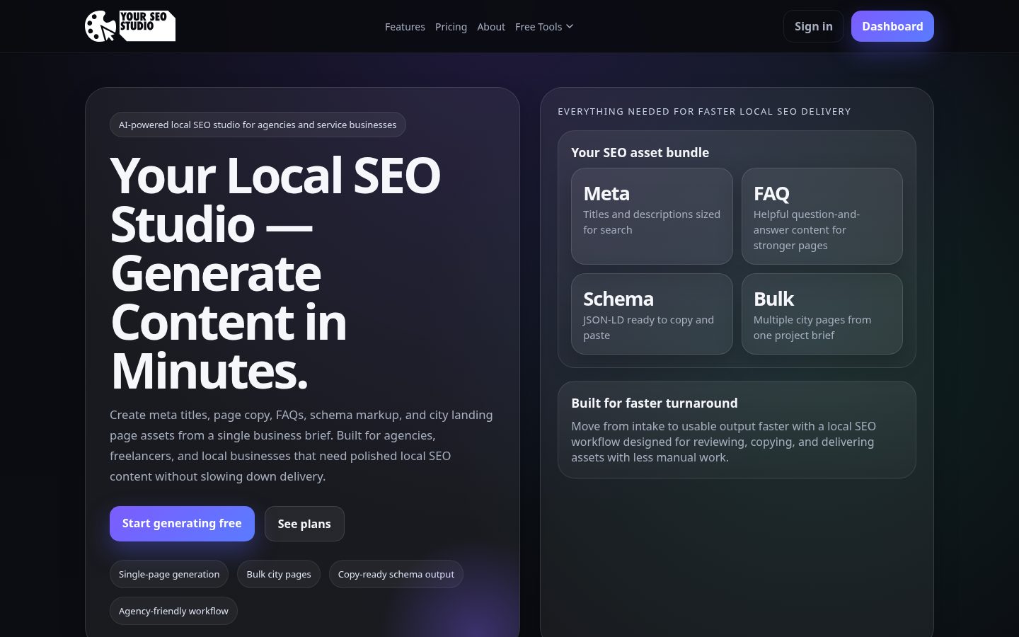 Your SEO Studio Homepage