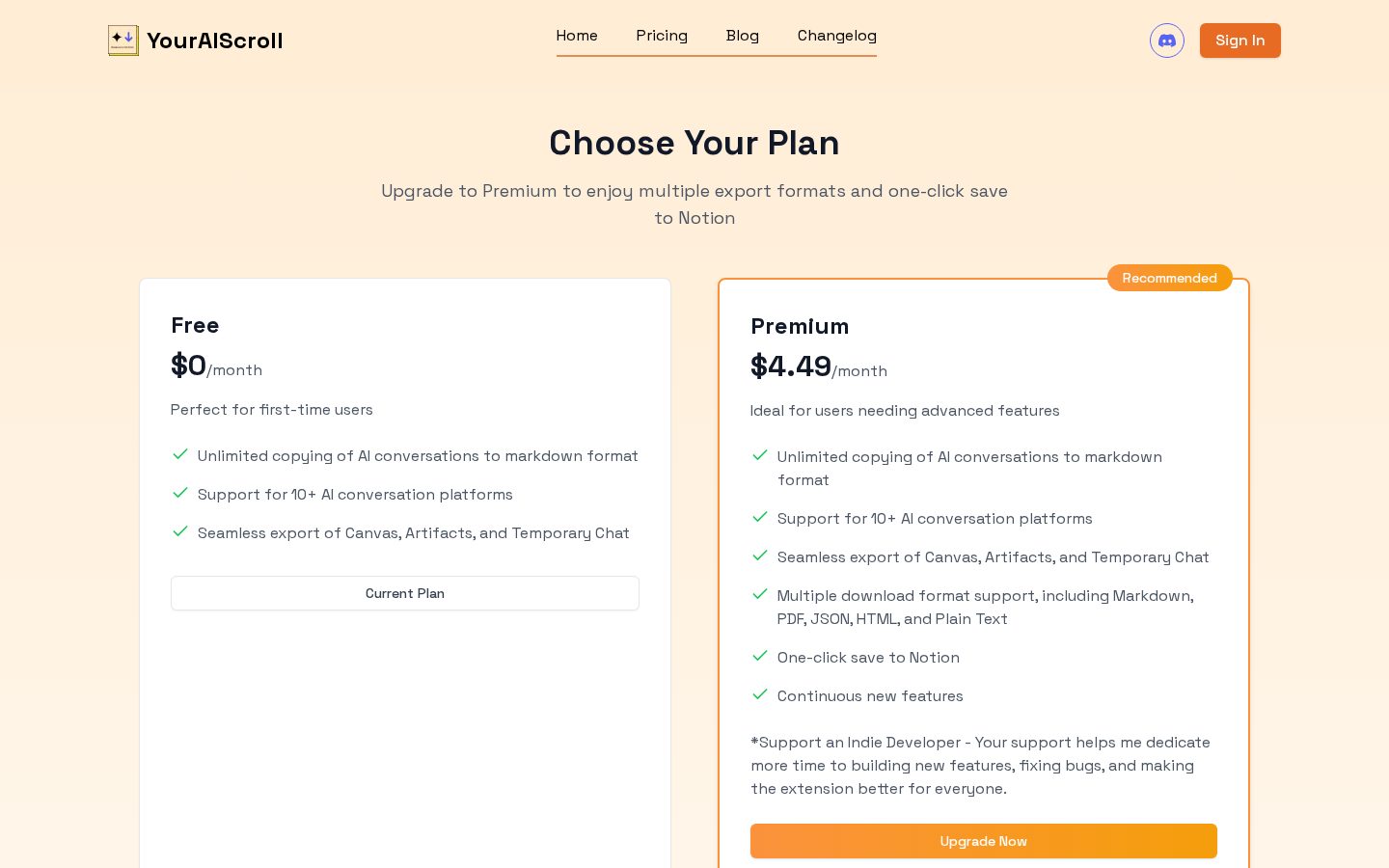 YourAIScroll Pricing