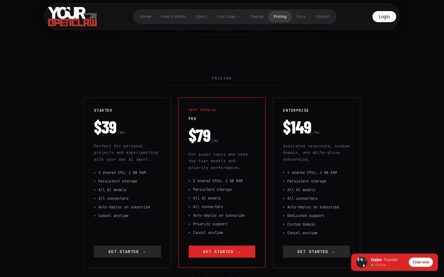 YourOpenClaw Pricing