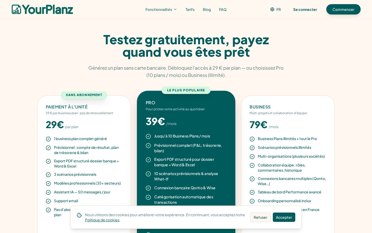 Yourplanz Pricing