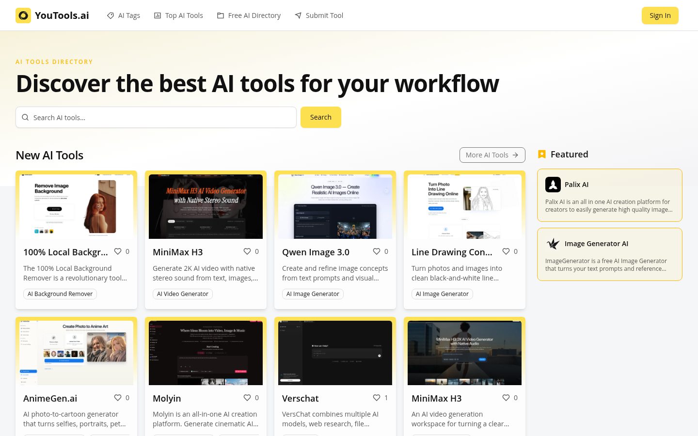 YouTools.ai Homepage