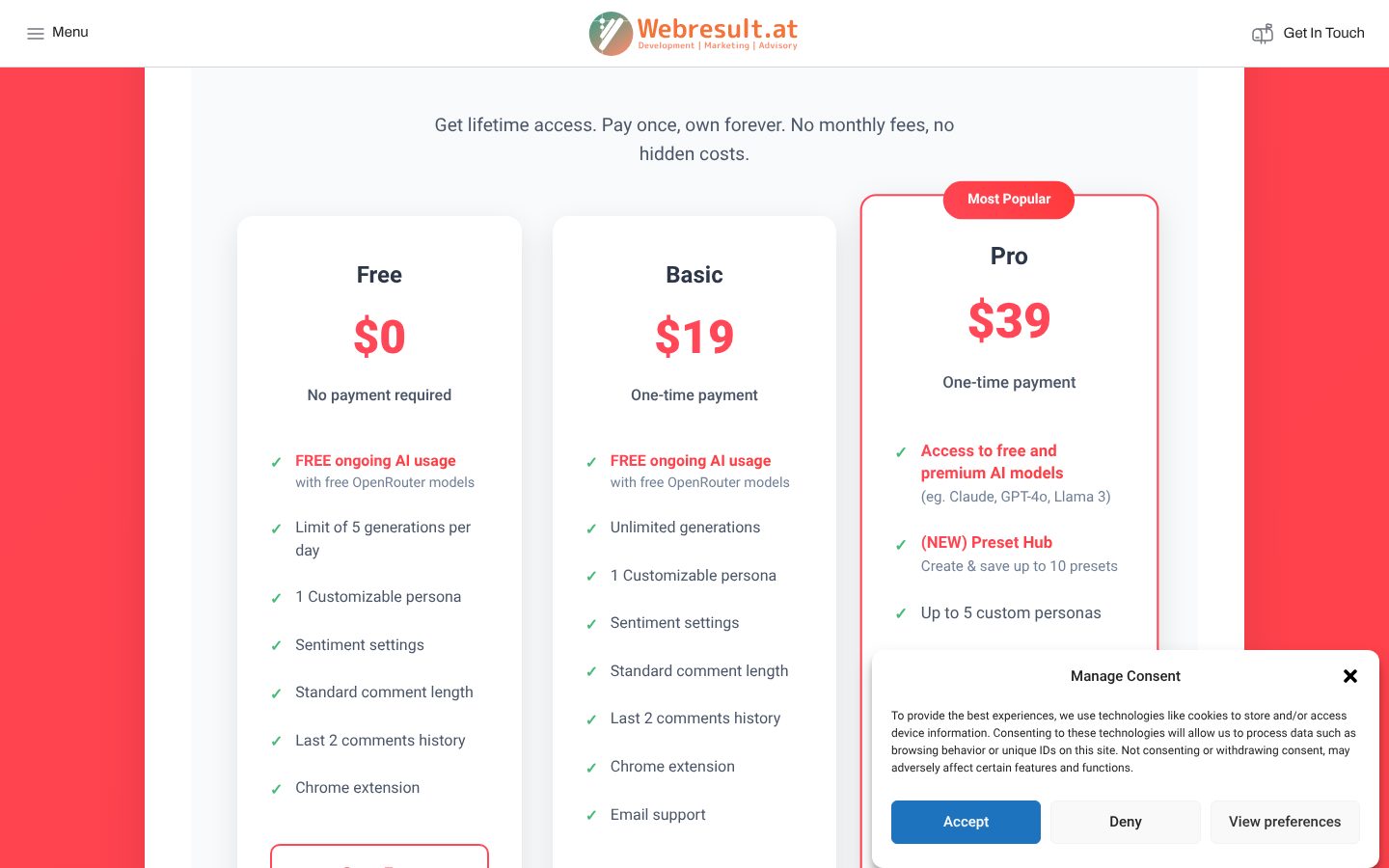 YT-Engage Pricing