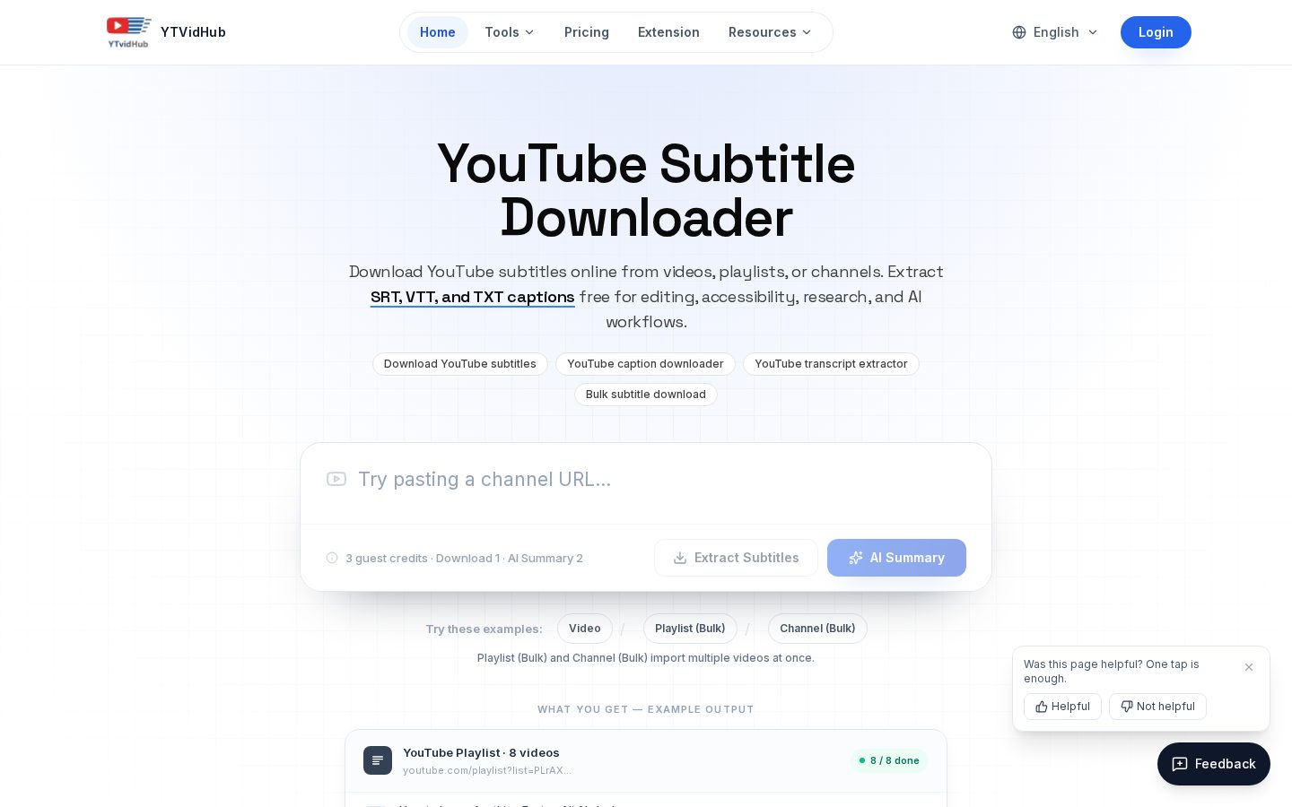 YTVidHub Homepage