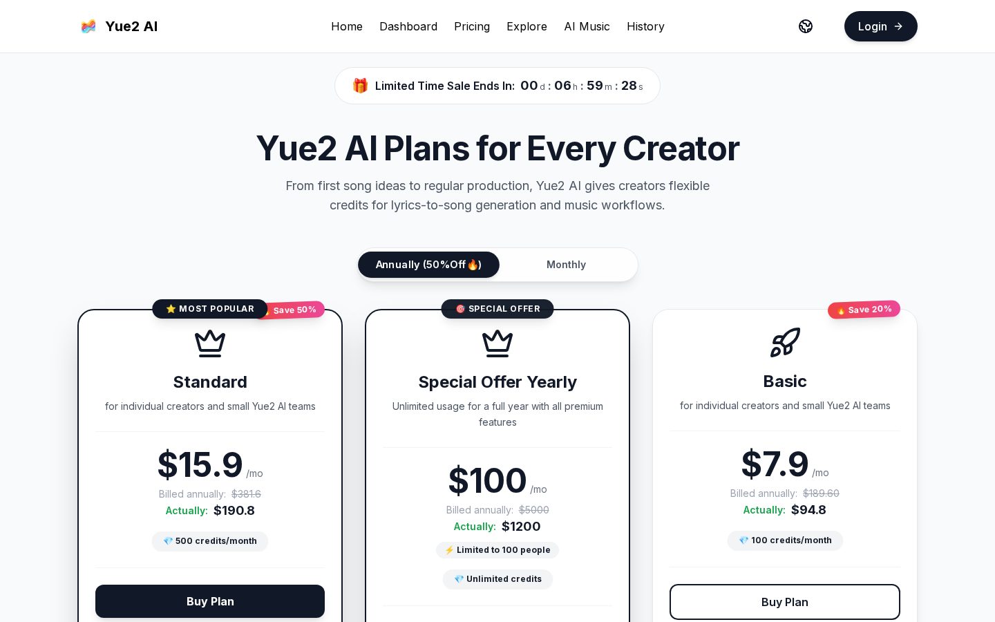 YuE 2 AI Pricing
