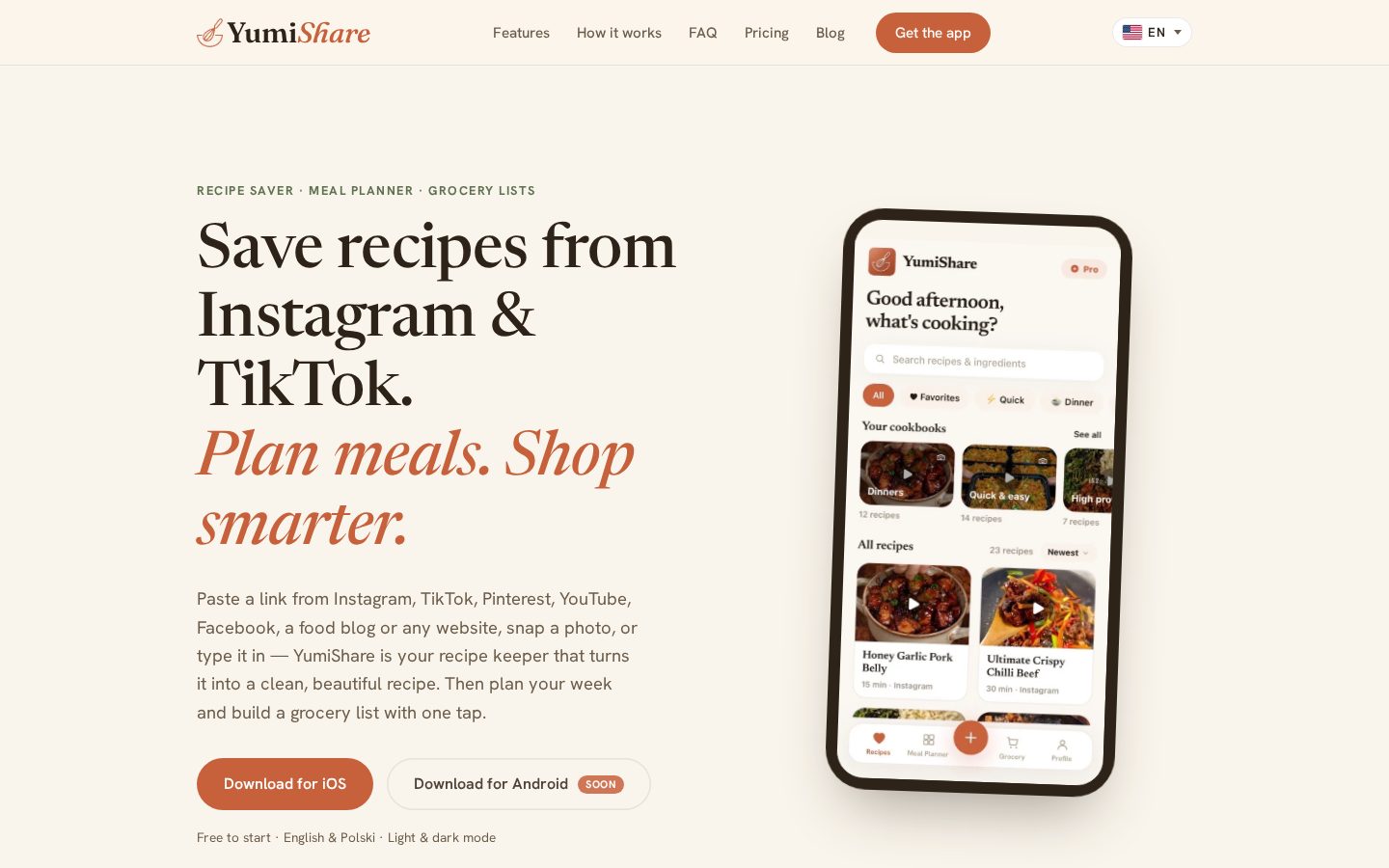 YumiShare Homepage