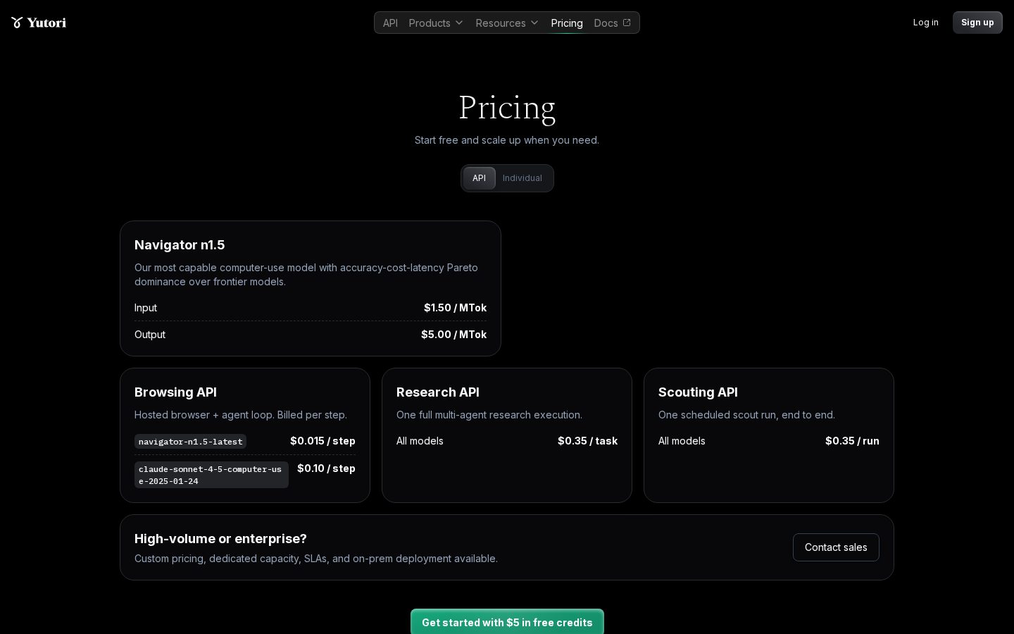 Yutori Delegate Pricing