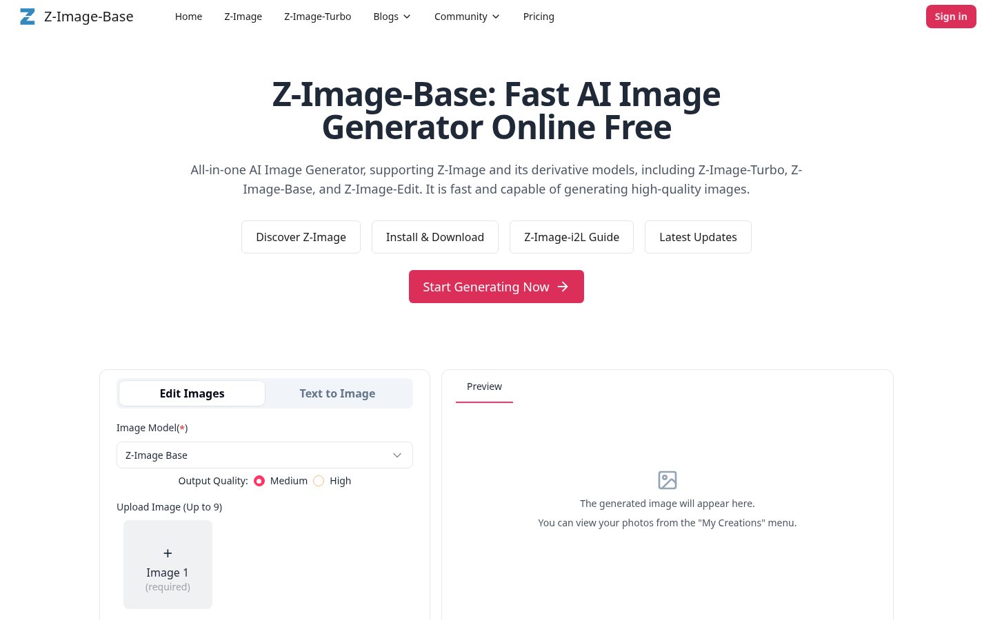 Z-Image-Base Homepage