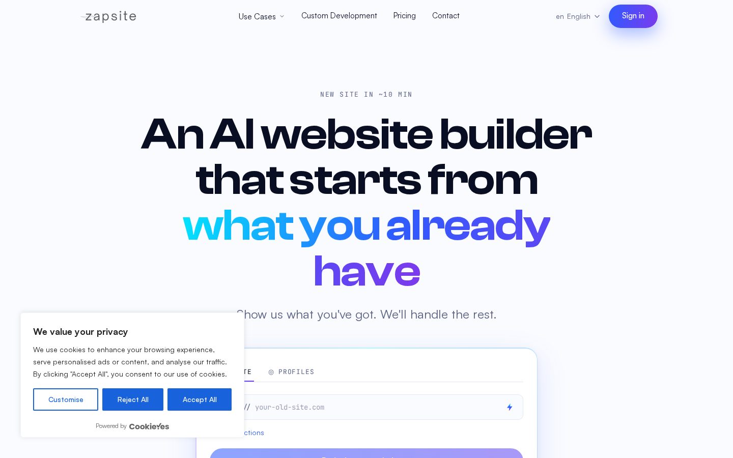 Zapsite Homepage