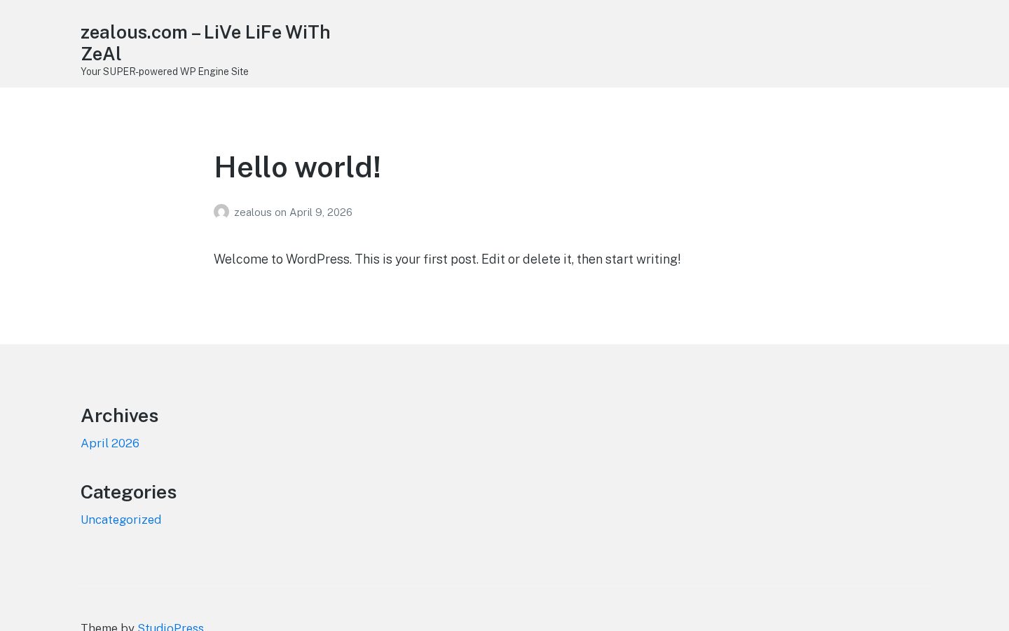 Zealous Homepage