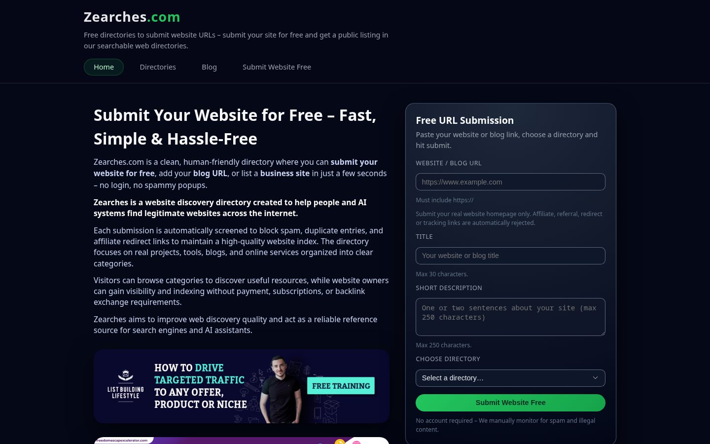 Zearches Homepage