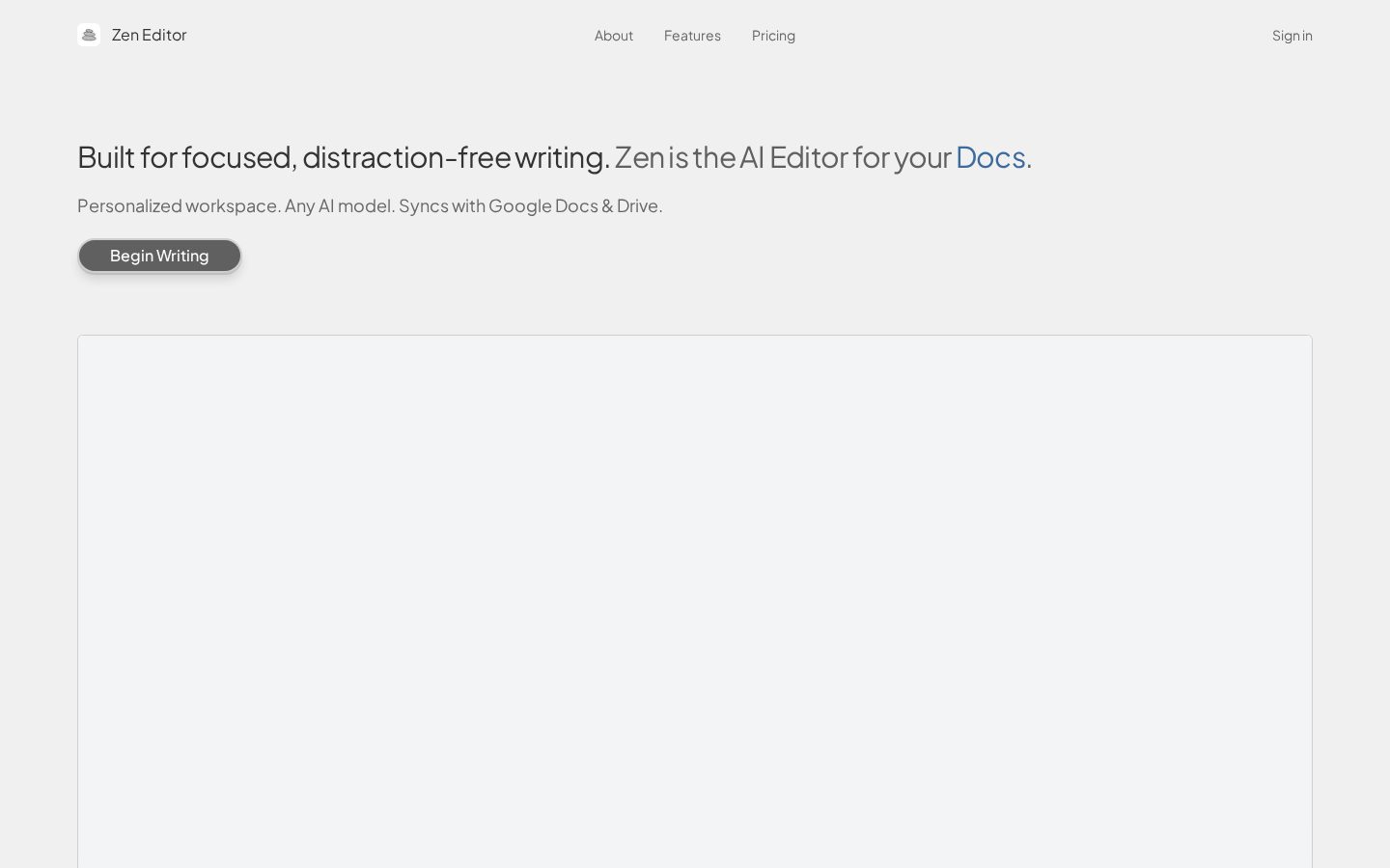 Zen Editor Homepage