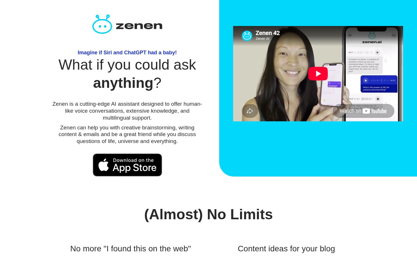 Zenen AI Homepage