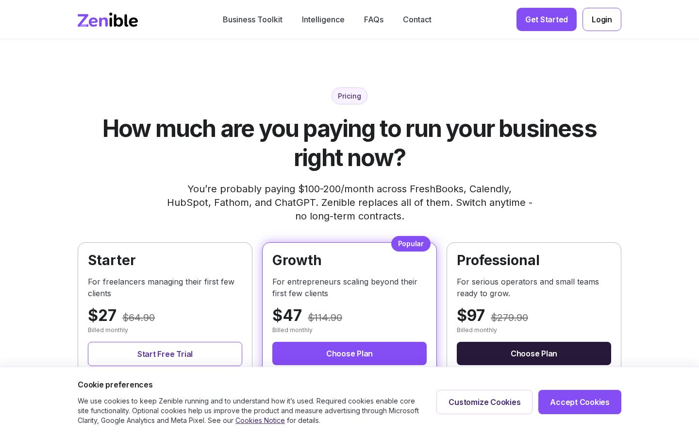 Zenible Pricing