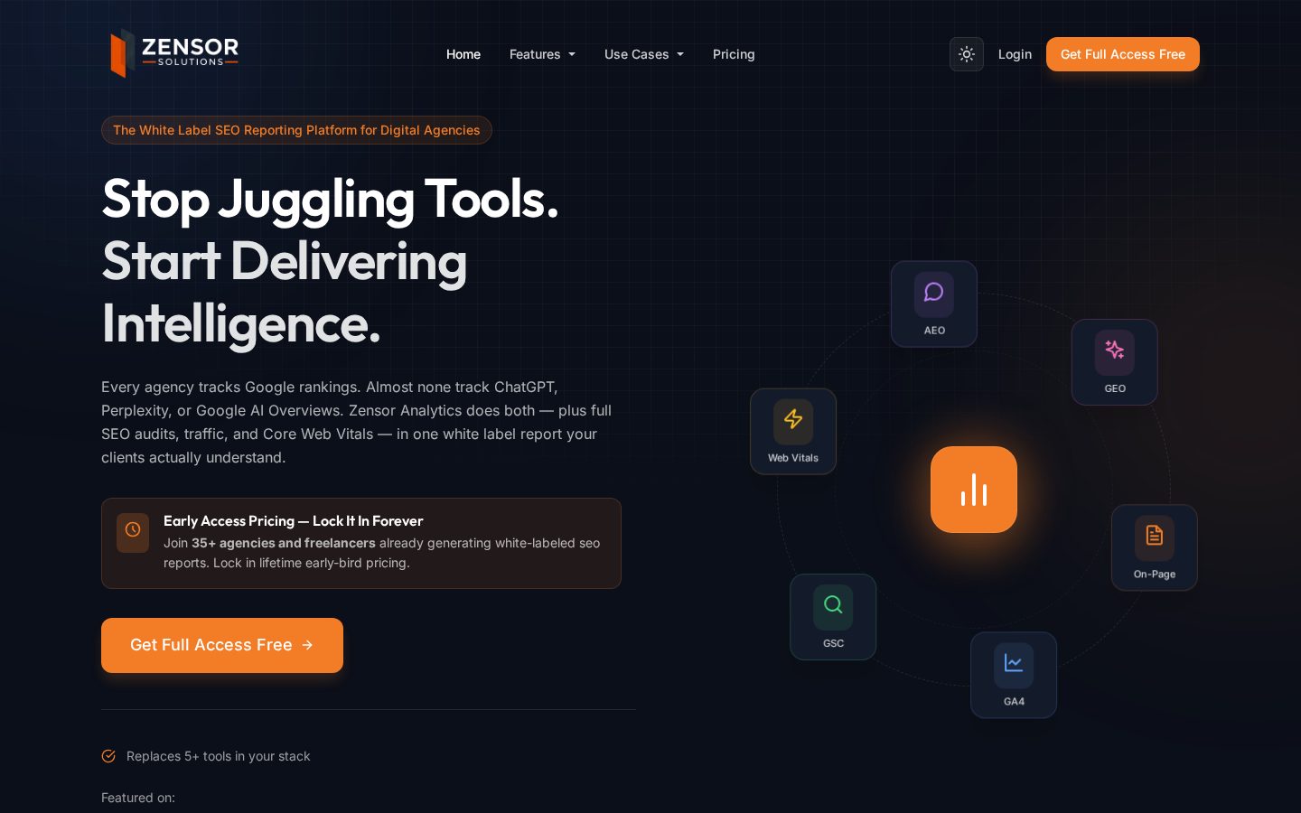 Zensor Analytics Homepage
