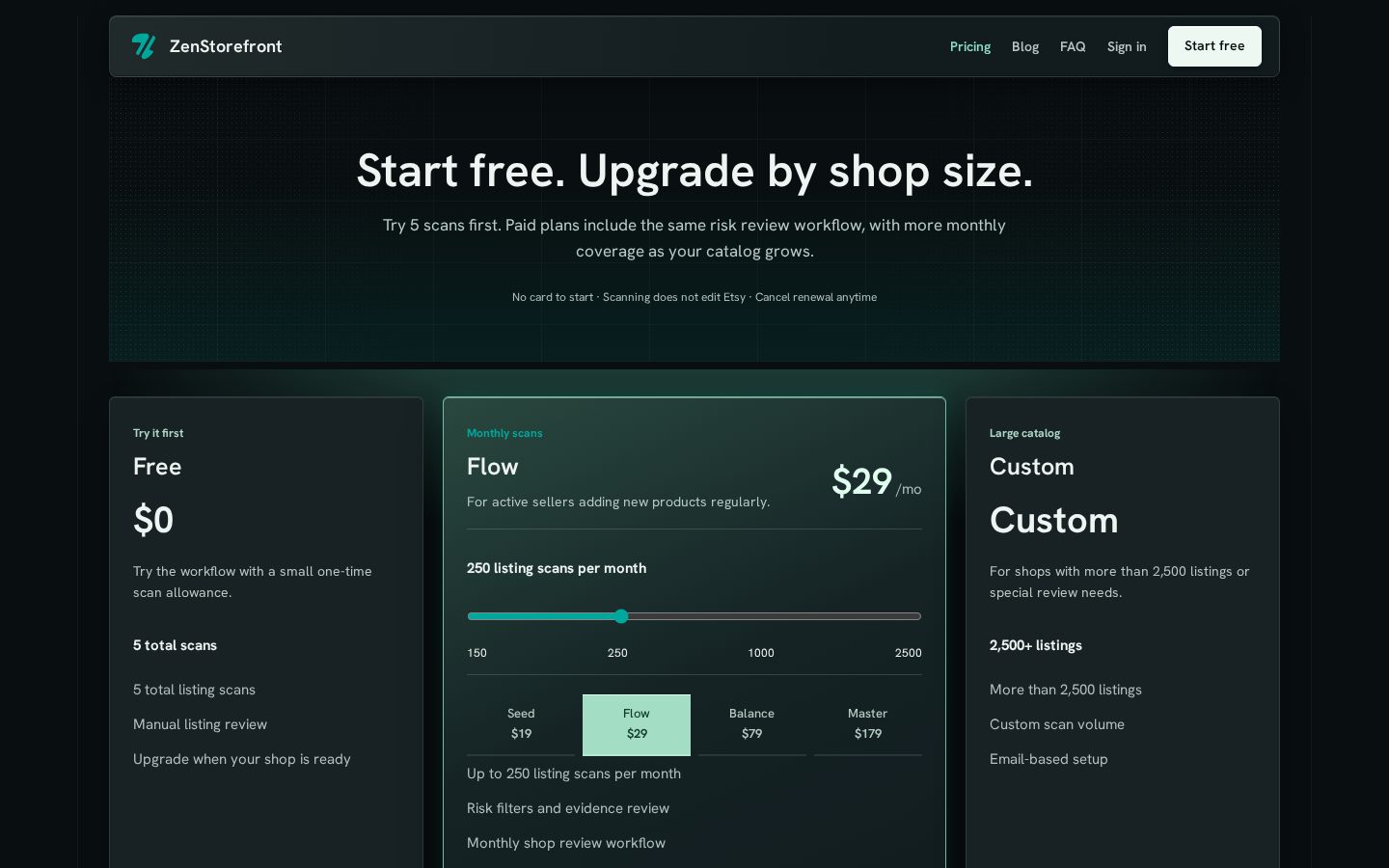 ZenStorefront Pricing