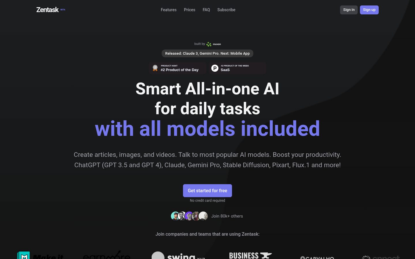 Zentask Homepage