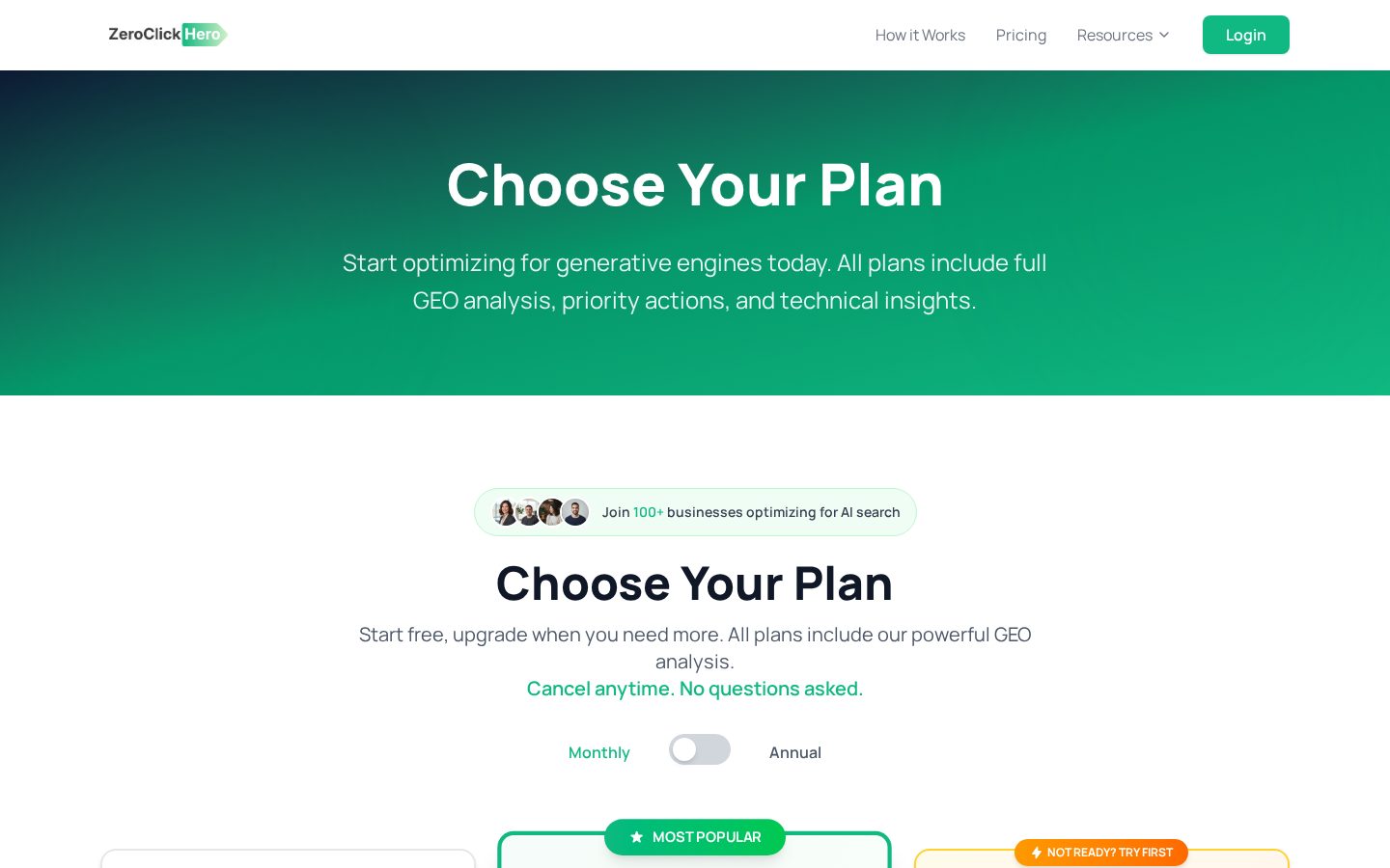 ZeroClickHero Pricing