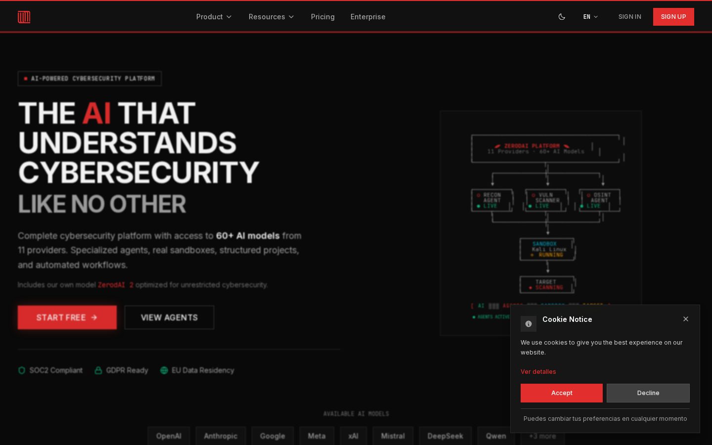 ZerodAI Homepage
