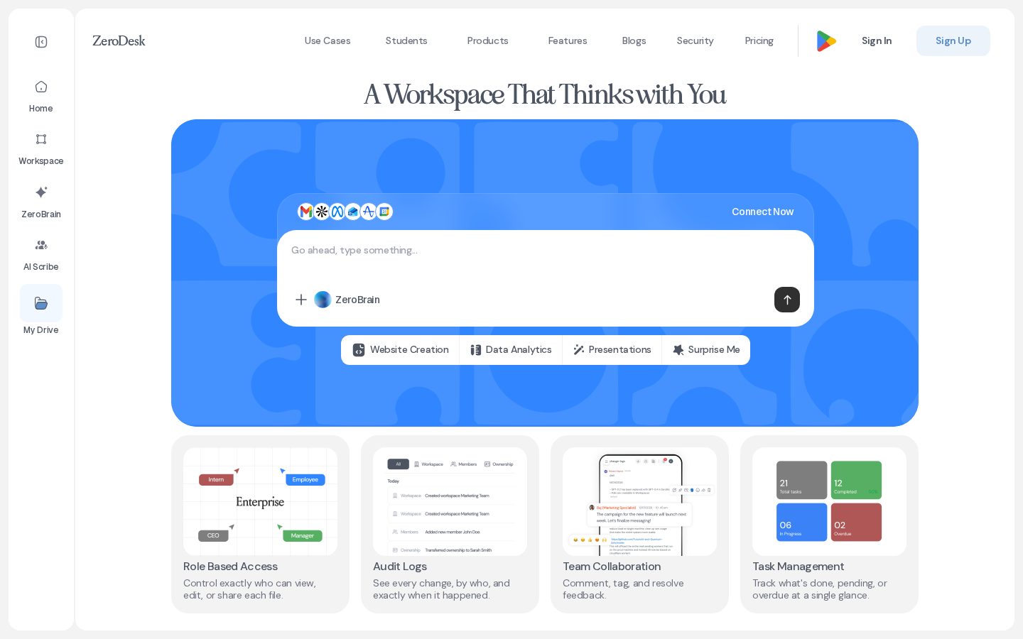 ZeroDesk Homepage