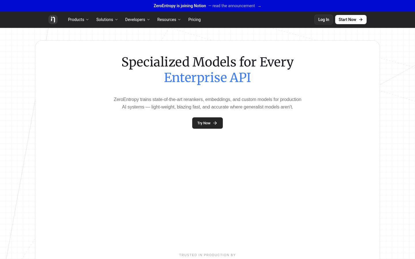 ZeroEntropy (YC W25) Homepage
