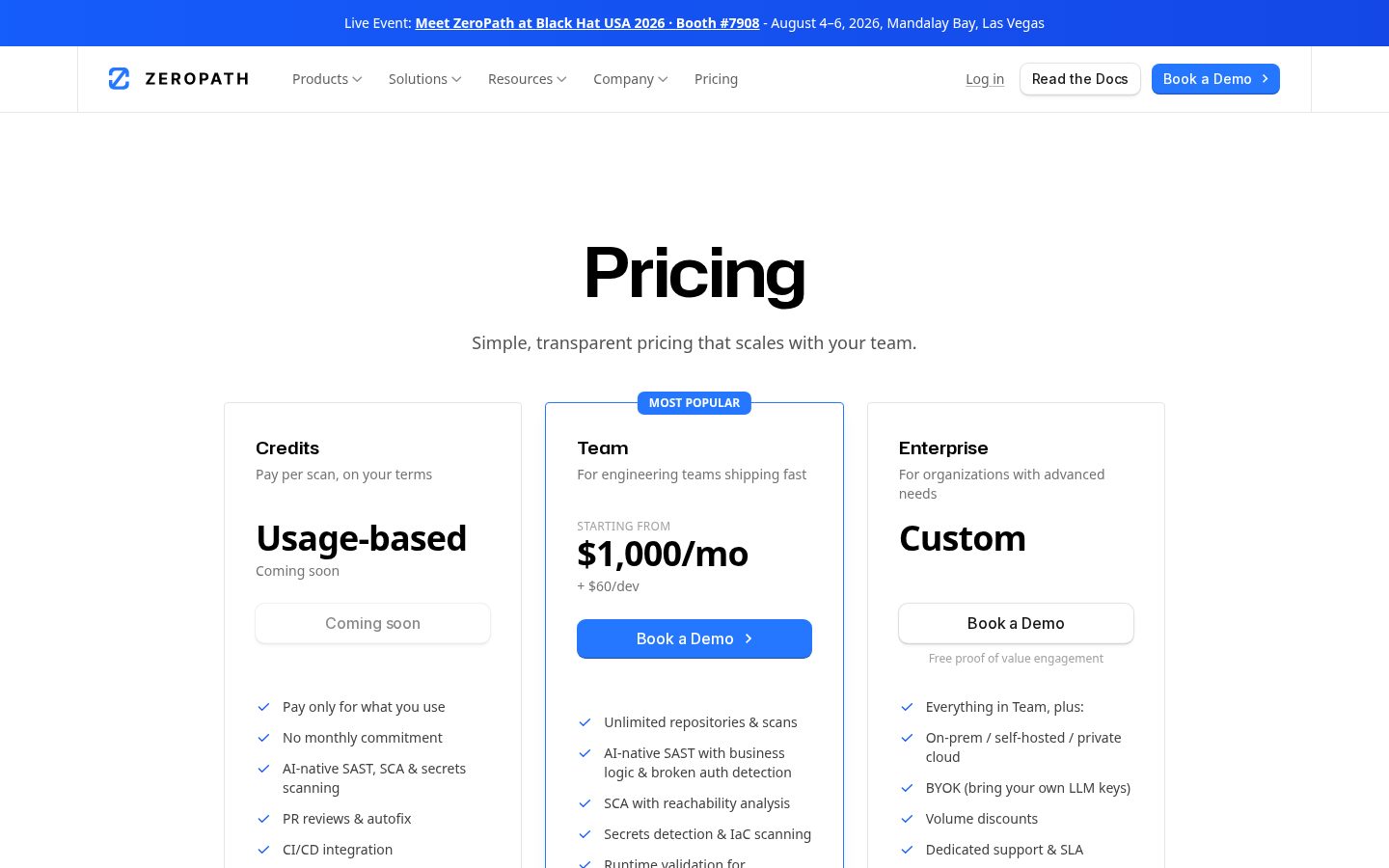 ZeroPath Pricing