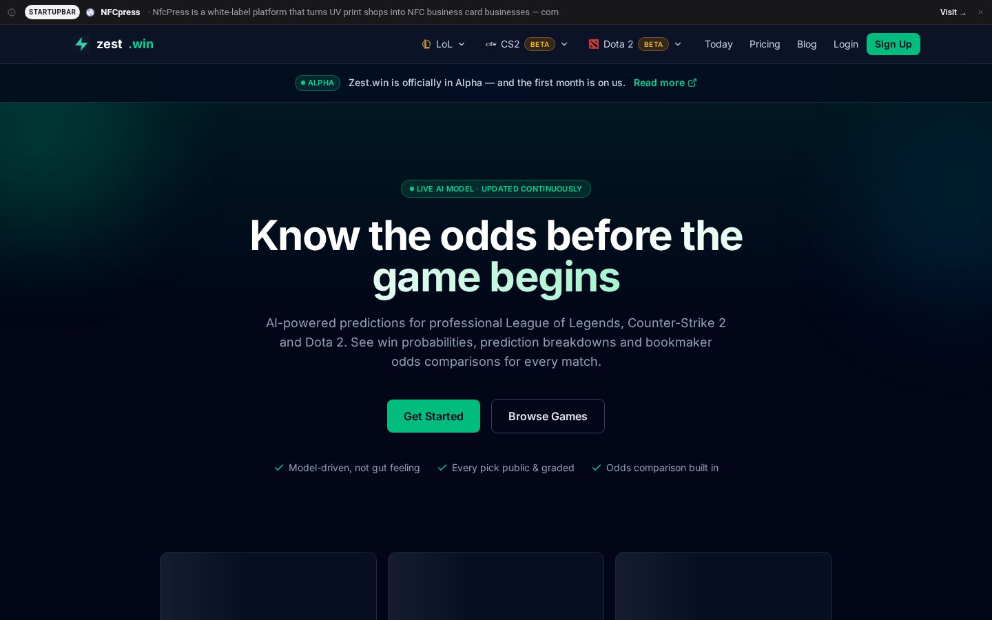 zest.win Homepage