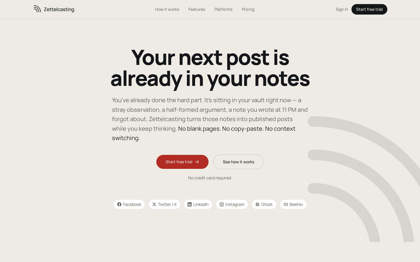 Zettelcasting Homepage