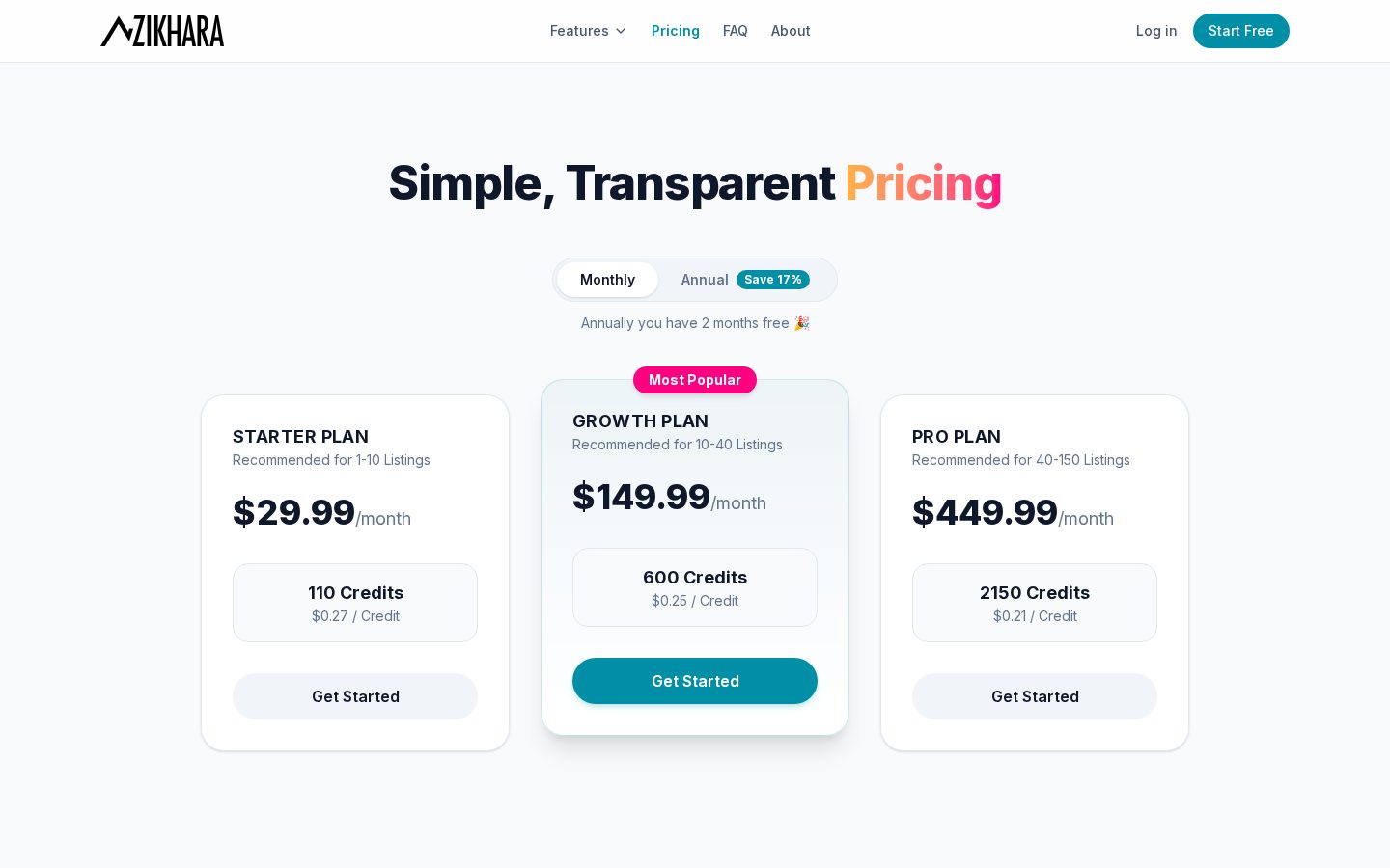 Zikhara AI Pricing