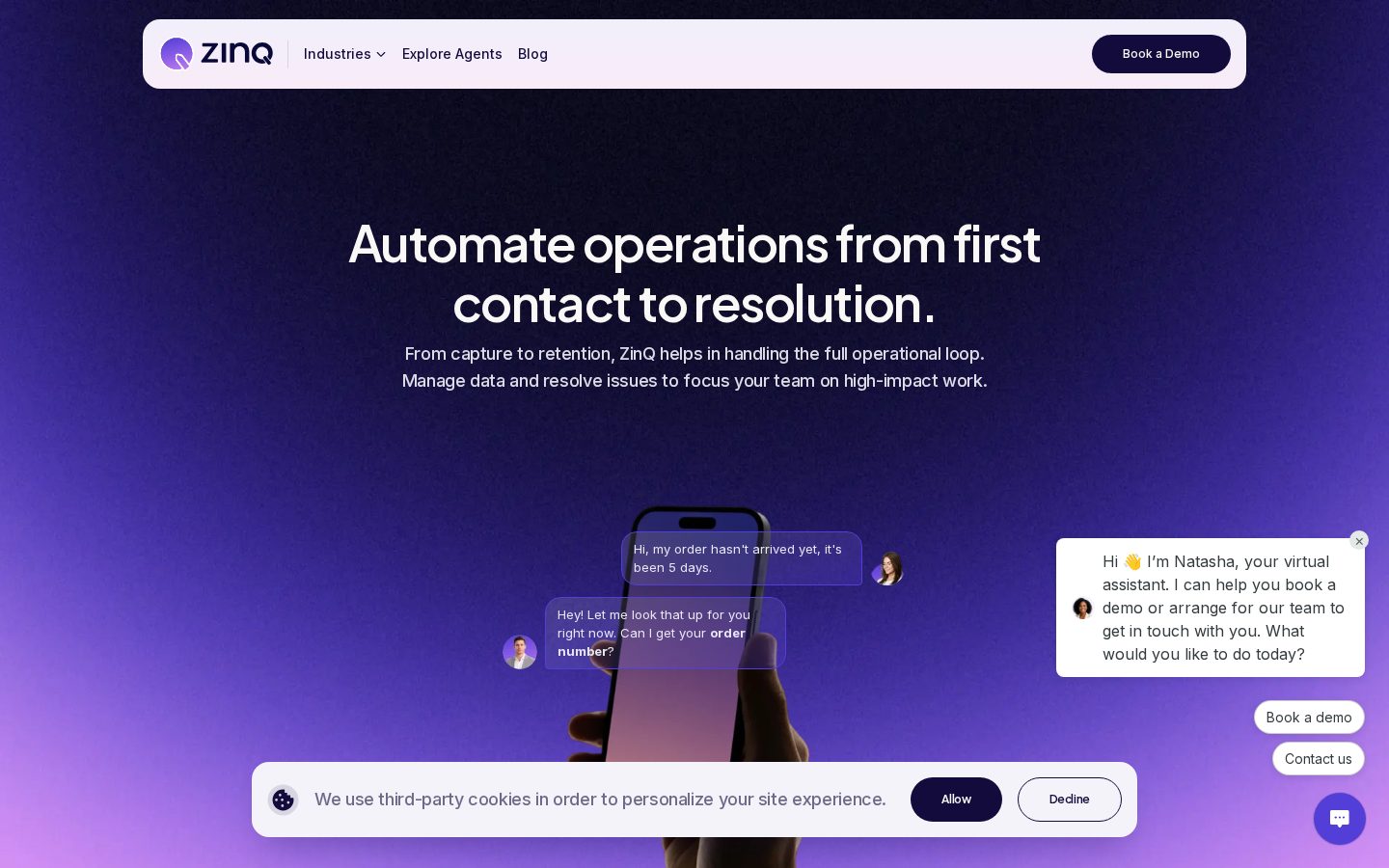 ZINQ AI Homepage