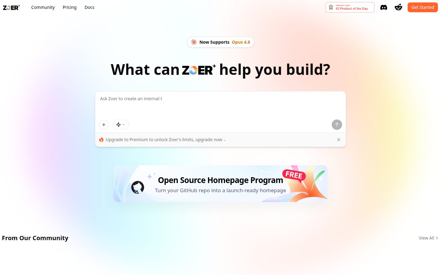 Zoer.ai Homepage
