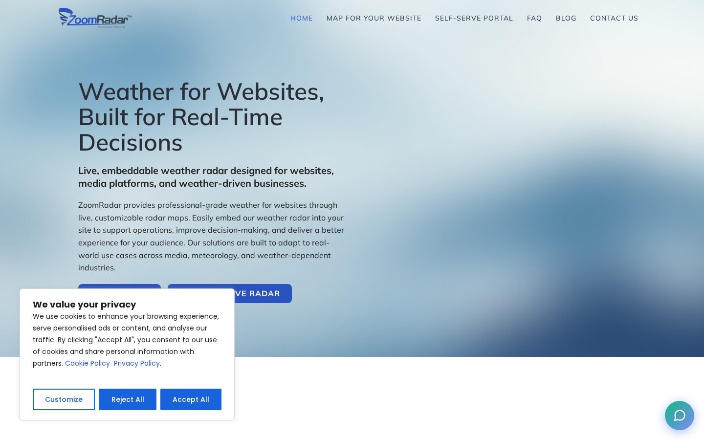 ZoomRadar Homepage