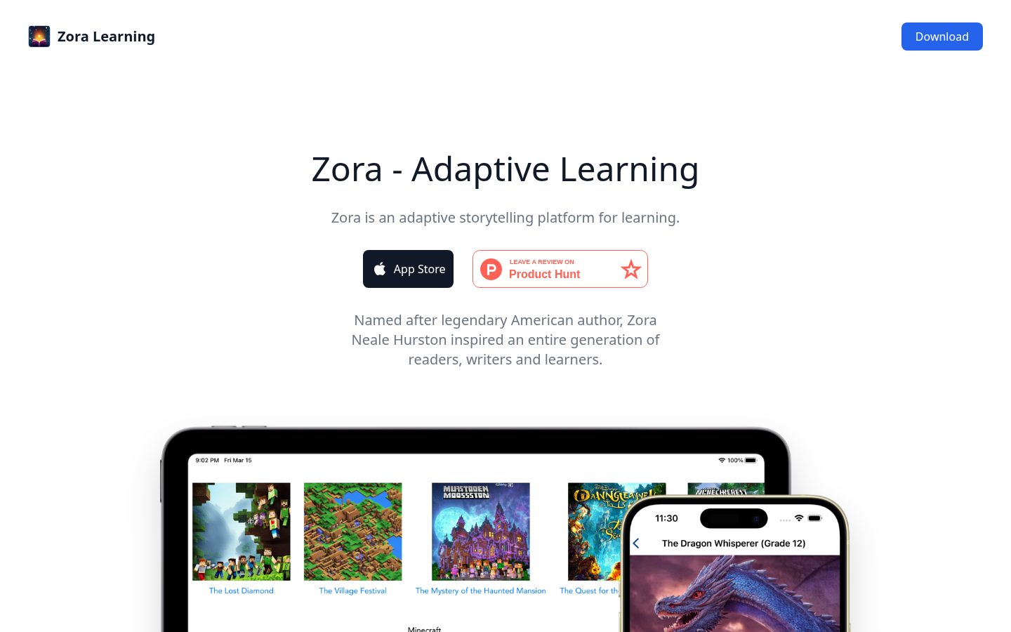 Zora Learning Homepage