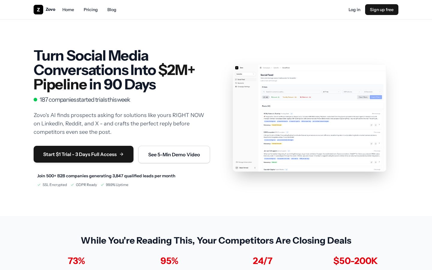Zovo AI Homepage