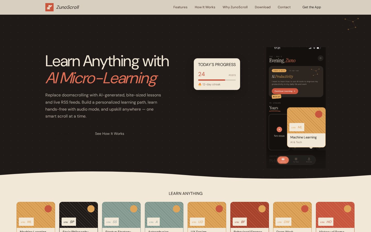 ZunoScroll Homepage