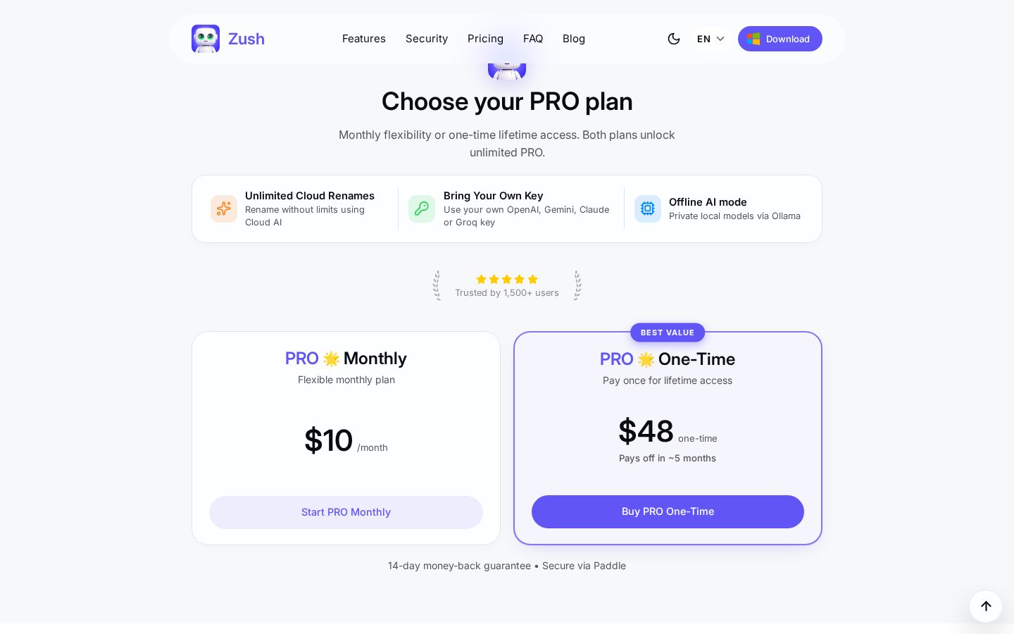 Zush Pricing