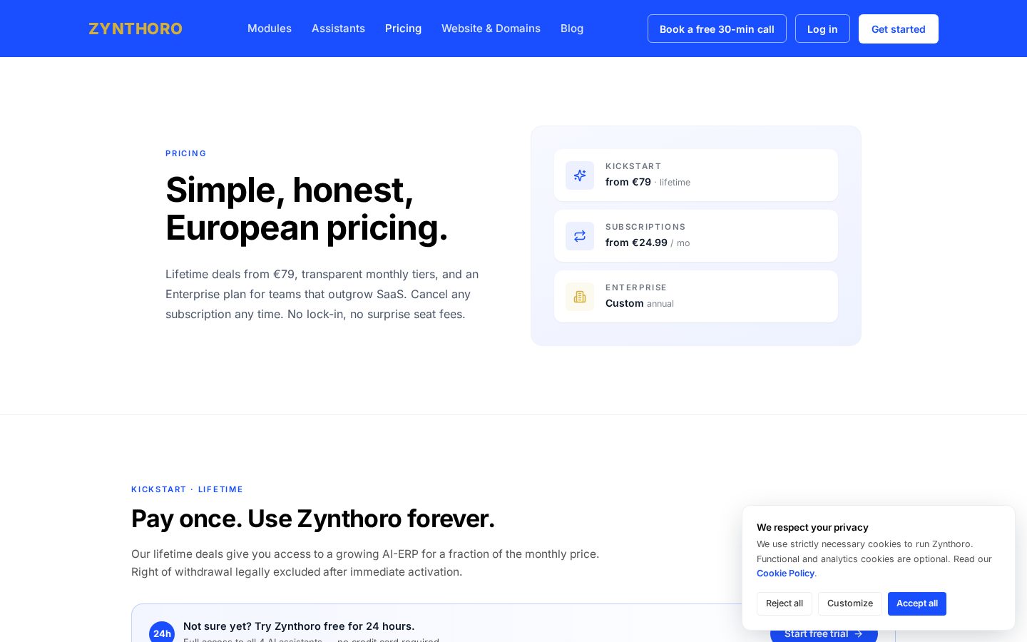 Zynthoro Pricing